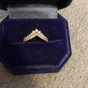 Pandora Princess Wishbone Ring, Silver, Size 8.5